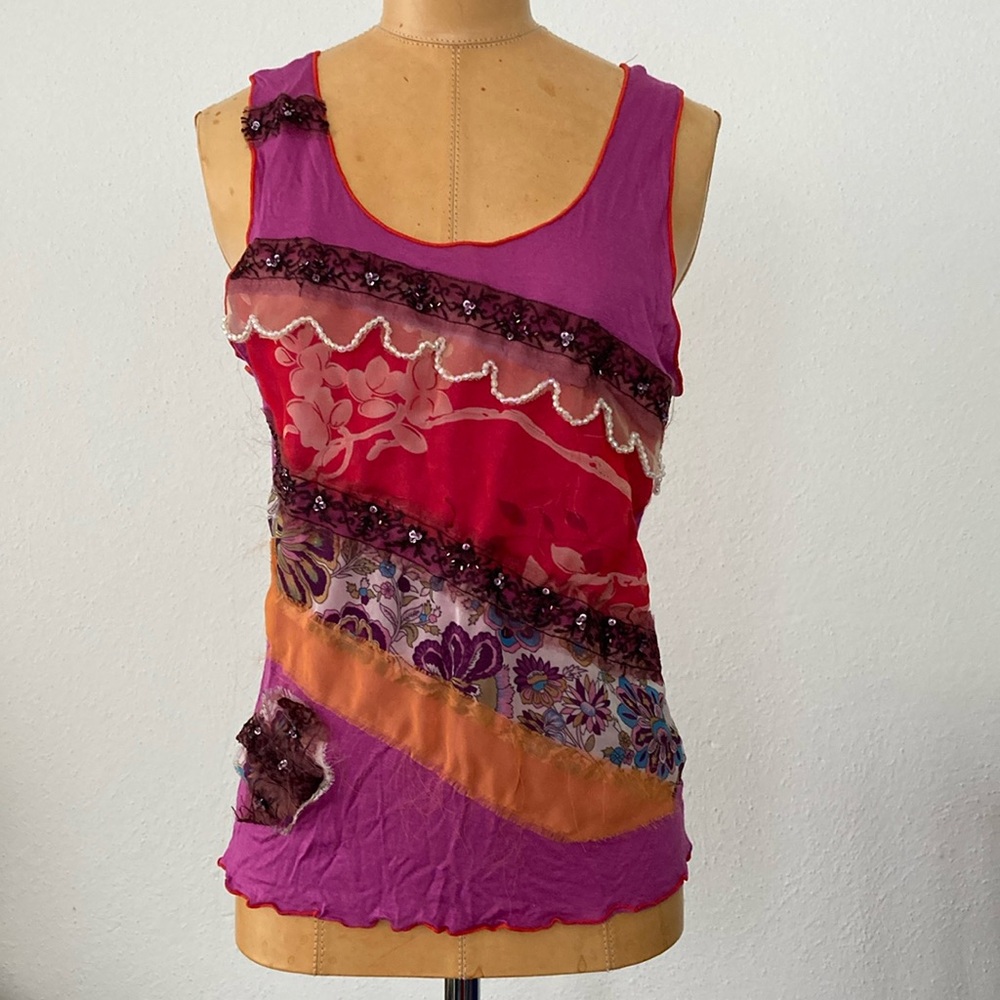 2 Hale Bob y2k tank tops with beads and embellishments